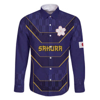 Japan Pacific Rugby 2022-23 Custom Family Matching Summer Maxi Dress and Hawaiian Shirt Blue Sakura Japanese Wave Pattern