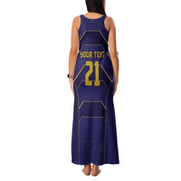 Japan Pacific Rugby 2022-23 Custom Family Matching Tank Maxi Dress and Hawaiian Shirt Blue Sakura Japanese Wave Pattern