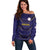 Japan Pacific Rugby 2022-23 Custom Off Shoulder Sweater Blue Sakura Japanese Wave Pattern