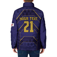 Japan Pacific Rugby 2022-23 Custom Padded Jacket Blue Sakura Japanese Wave Pattern - Polynesian Pride