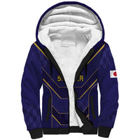 Japan Pacific Rugby 2022-23 Custom Sherpa Hoodie Blue Sakura Japanese Wave Pattern LT9 Unisex Blue - Polynesian Pride