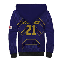 Japan Pacific Rugby 2022-23 Custom Sherpa Hoodie Blue Sakura Japanese Wave Pattern LT9 - Polynesian Pride