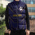 Japan Pacific Rugby 2022-23 Custom Sleeveless Puffer Jacket Blue Sakura Japanese Wave Pattern - Polynesian Pride
