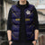 Japan Pacific Rugby 2022-23 Custom Sleeveless Puffer Jacket Blue Sakura Japanese Wave Pattern - Polynesian Pride
