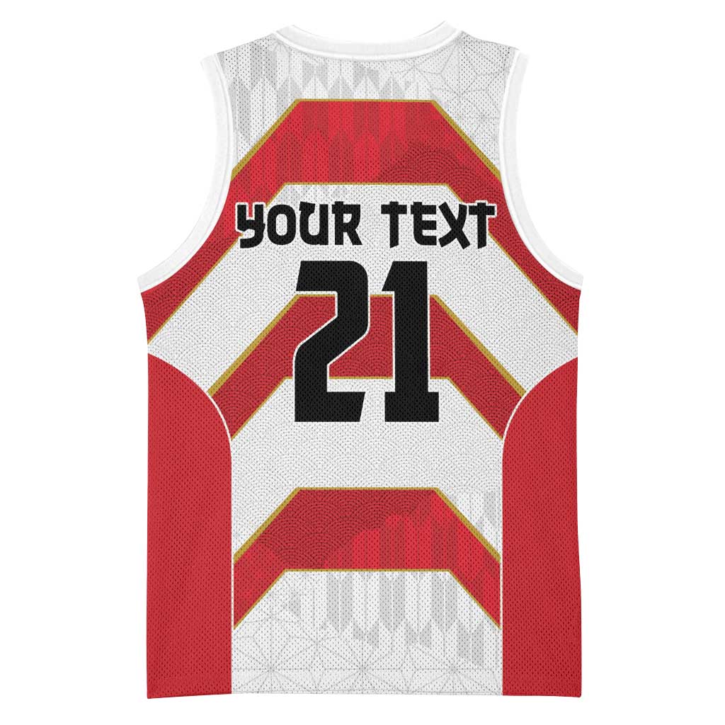 Japan Pacific Rugby 2022-23 Custom Basketball Jersey Red Sakura Japanese Wave Pattern - Polynesian Pride