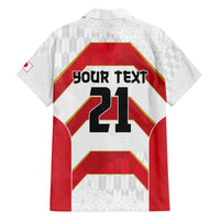 Japan Pacific Rugby 2022-23 Custom Family Matching Off The Shoulder Long Sleeve Dress and Hawaiian Shirt Red Sakura Japanese Wave Pattern