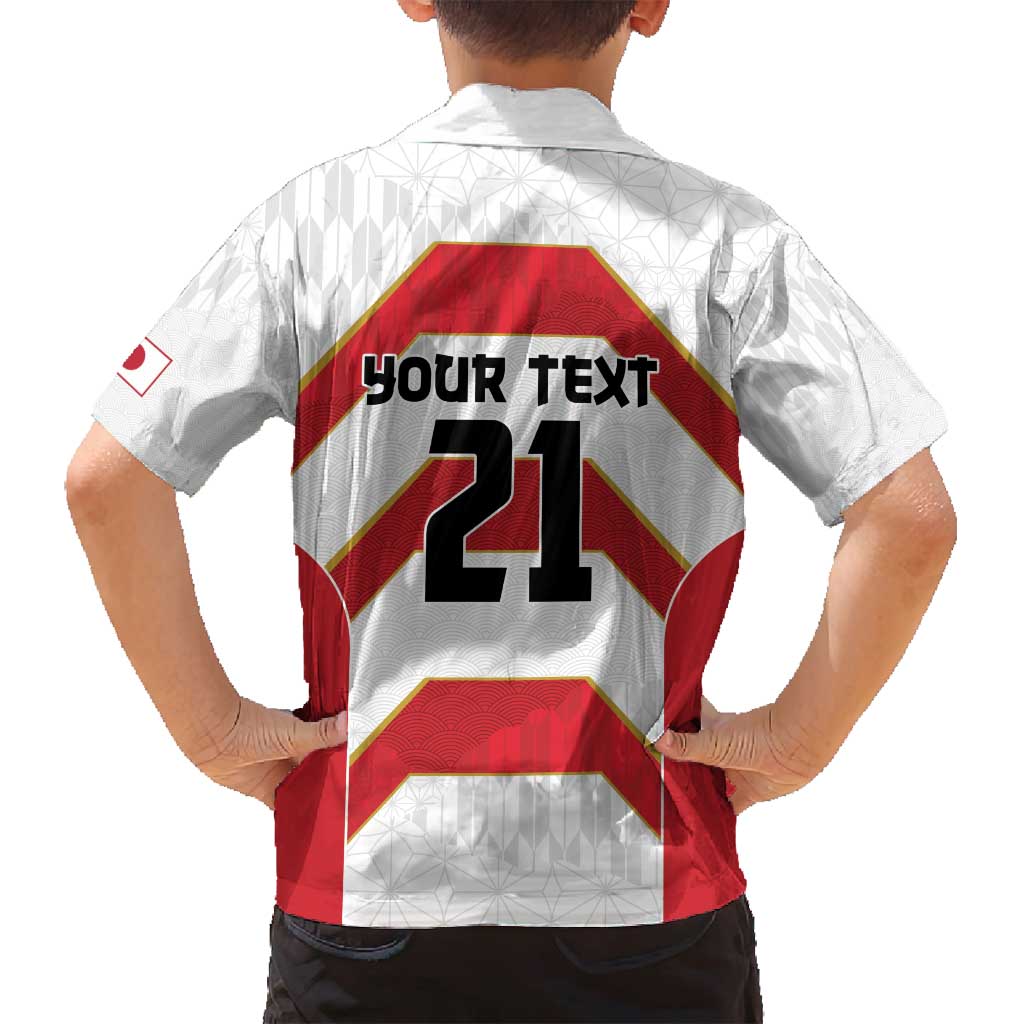 Japan Pacific Rugby 2022-23 Custom Family Matching Off Shoulder Maxi Dress and Hawaiian Shirt Red Sakura Japanese Wave Pattern