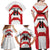 Japan Pacific Rugby 2022-23 Custom Family Matching Off Shoulder Maxi Dress and Hawaiian Shirt Red Sakura Japanese Wave Pattern