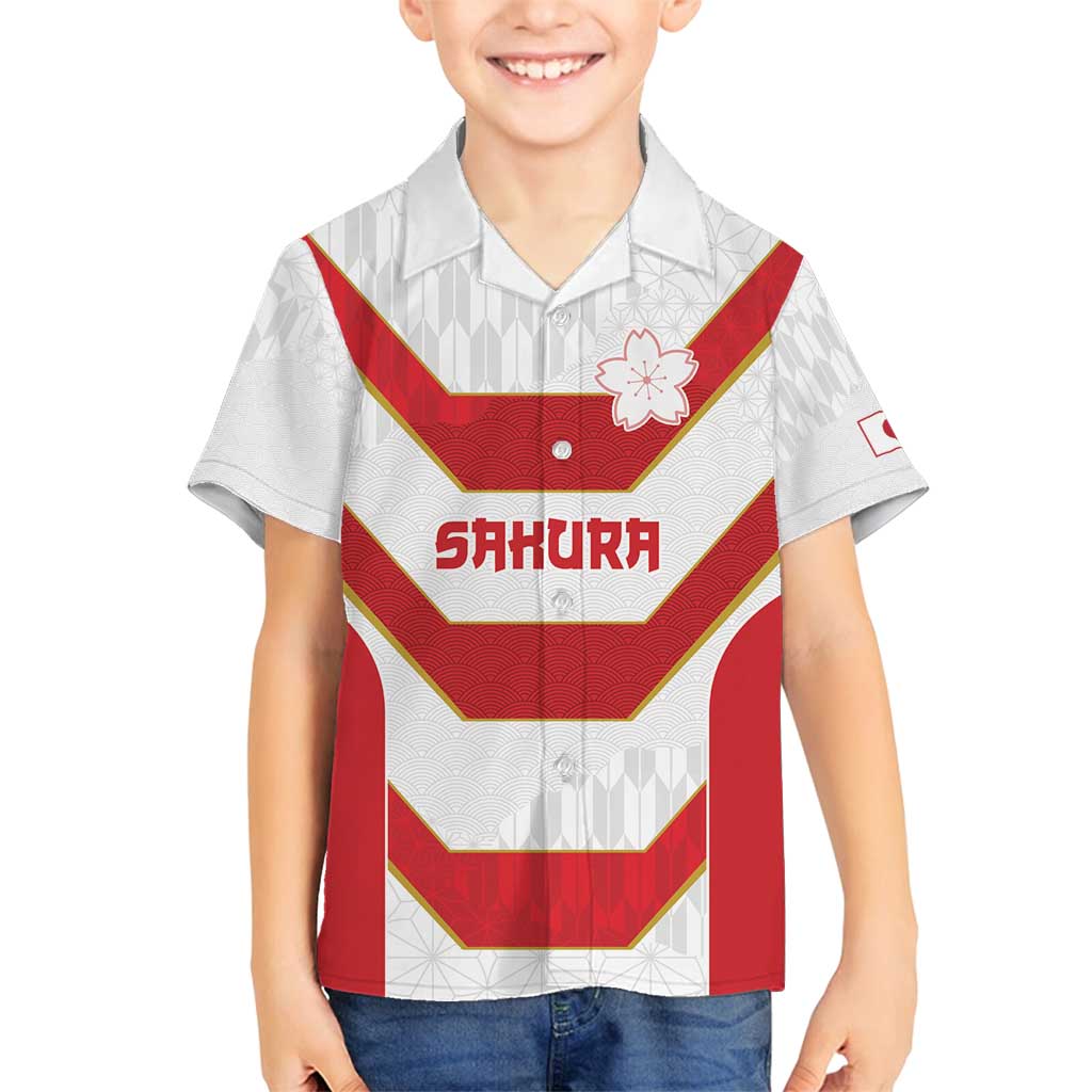 Japan Pacific Rugby 2022-23 Custom Family Matching Puletasi and Hawaiian Shirt Red Sakura Japanese Wave Pattern