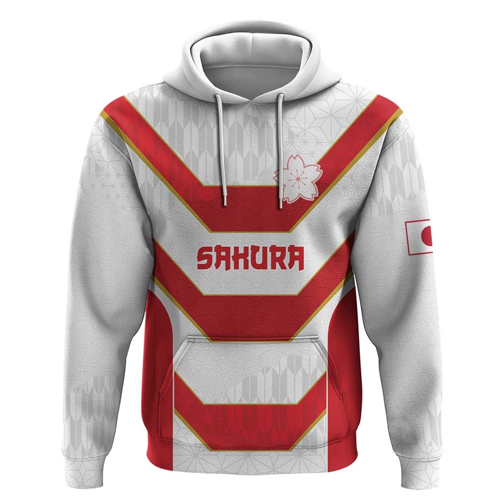 Japan Pacific Rugby 2022-23 Custom Hoodie Red Sakura Japanese Wave Pattern