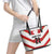 Japan Pacific Rugby 2022-23 Custom Leather Tote Bag Red Sakura Japanese Wave Pattern