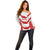Japan Pacific Rugby 2022-23 Custom Off Shoulder Sweater Red Sakura Japanese Wave Pattern
