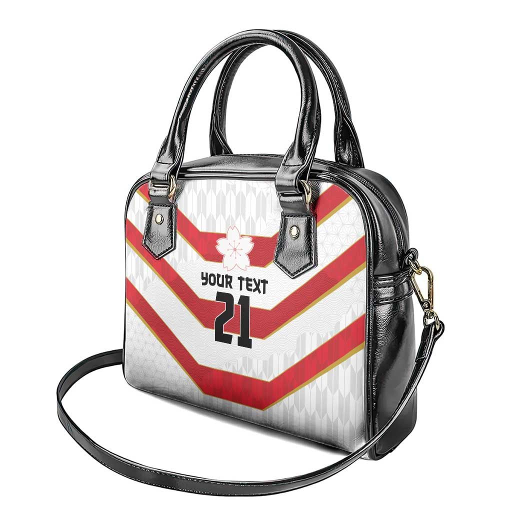 Japan Pacific Rugby 2022-23 Custom Shoulder Handbag Red Sakura Japanese Wave Pattern