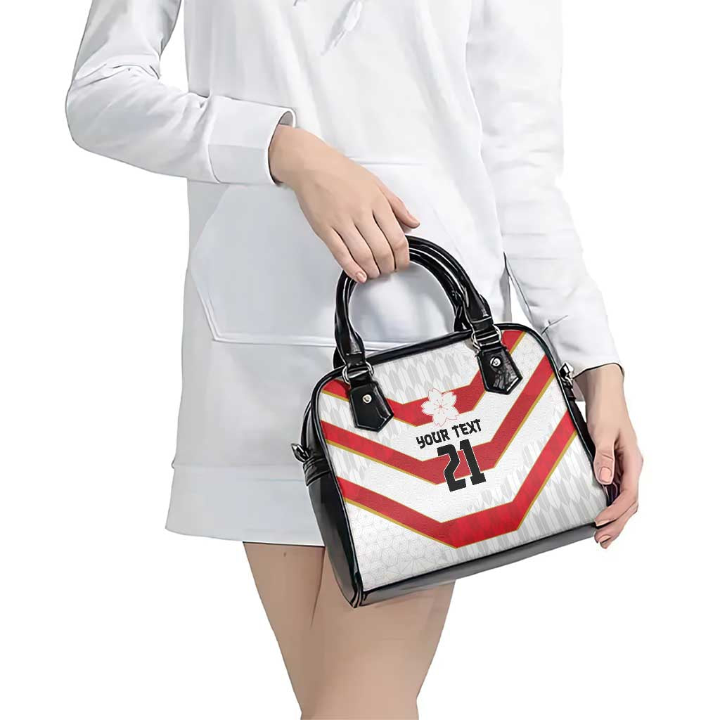 Japan Pacific Rugby 2022-23 Custom Shoulder Handbag Red Sakura Japanese Wave Pattern