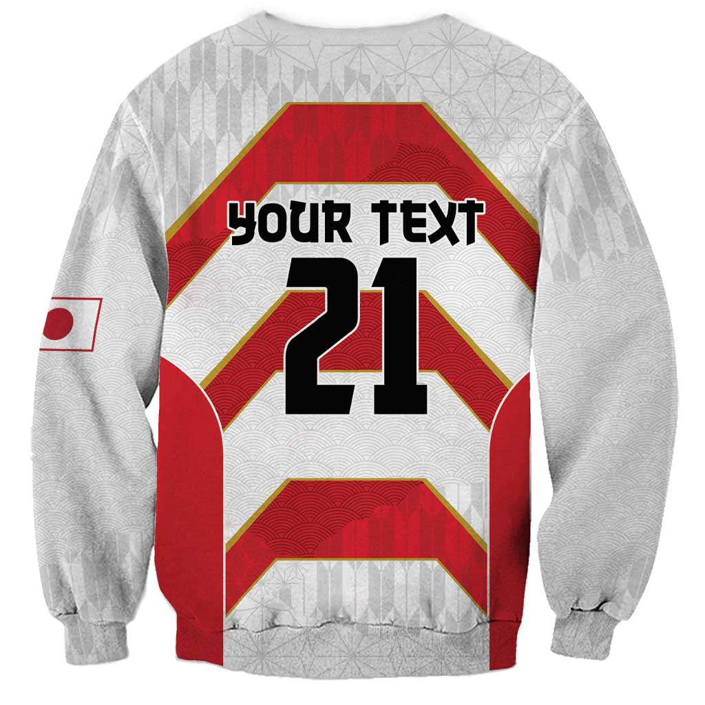 Japan Pacific Rugby 2022-23 Custom Sweatshirt Red Sakura Japanese Wave Pattern