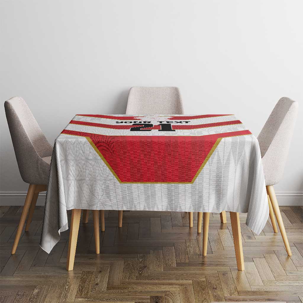 Japan Pacific Rugby 2022-23 Custom Tablecloth Red Sakura Japanese Wave Pattern