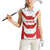 Japan Pacific Rugby 2022-23 Custom Women Sleeveless Polo Shirt Red Sakura Japanese Wave Pattern