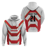Japan Pacific Rugby 2022-23 Custom Zip Hoodie Red Sakura Japanese Wave Pattern