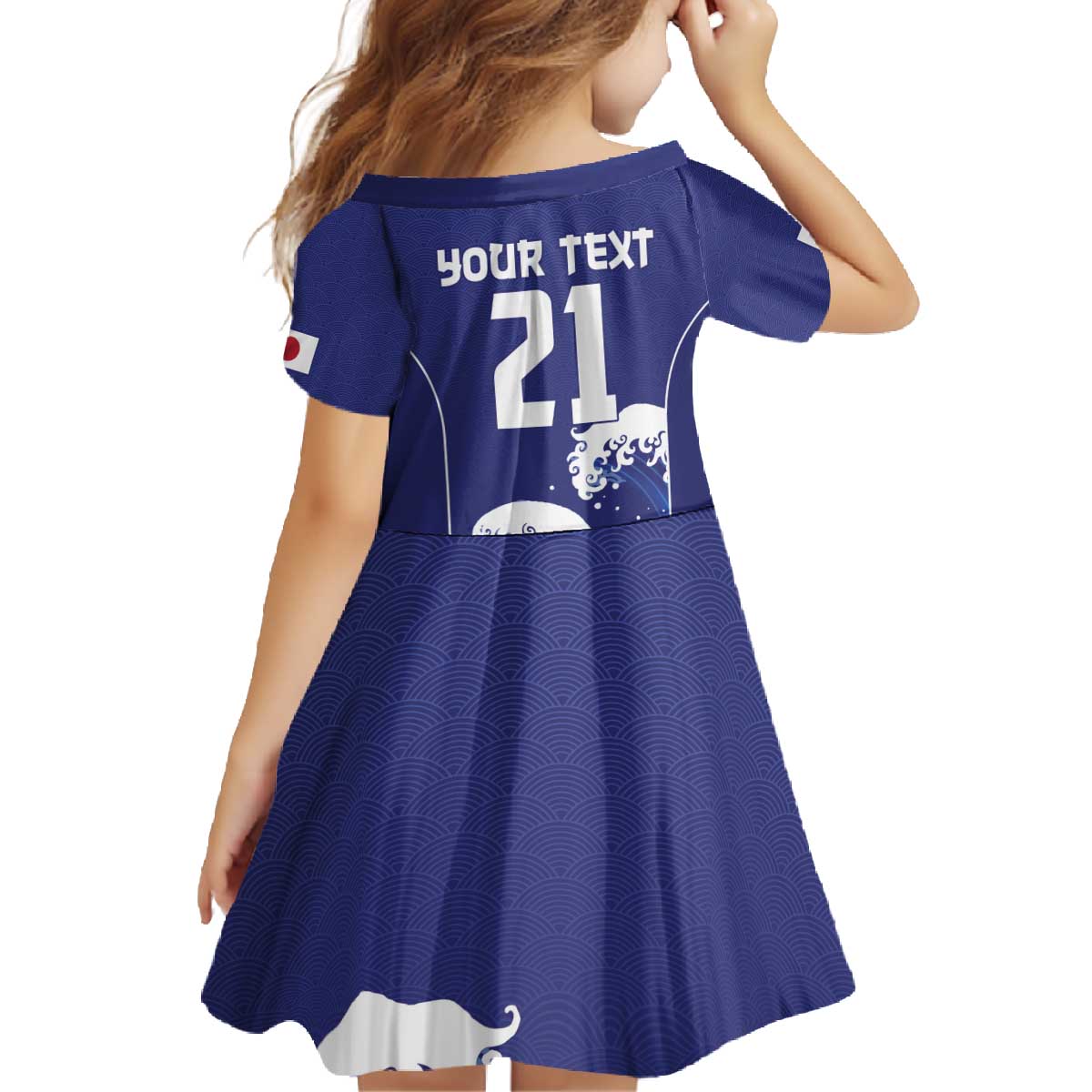 Japan Pacific Rugby Custom Family Matching Off The Shoulder Long Sleeve Dress and Hawaiian Shirt Go Sakura Japanese Wave Pattern