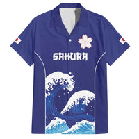 Japan Pacific Rugby Custom Family Matching Off The Shoulder Long Sleeve Dress and Hawaiian Shirt Go Sakura Japanese Wave Pattern
