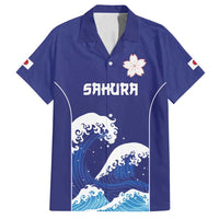 Japan Pacific Rugby Custom Family Matching Puletasi and Hawaiian Shirt Go Sakura Japanese Wave Pattern