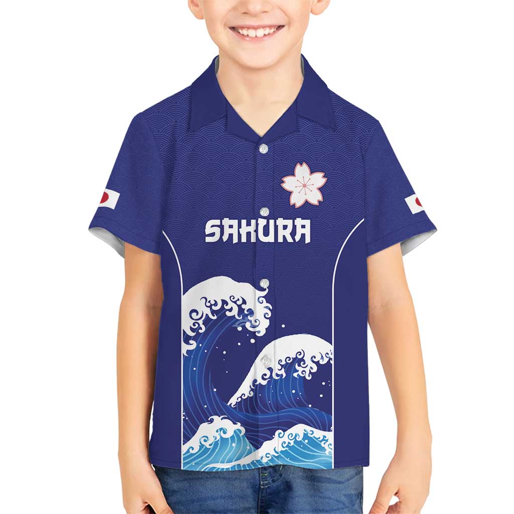 Japan Pacific Rugby Custom Family Matching Tank Maxi Dress and Hawaiian Shirt Go Sakura Japanese Wave Pattern