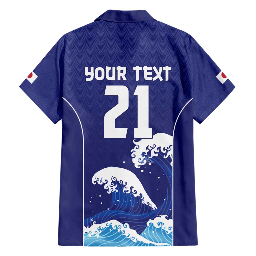 Japan Pacific Rugby Custom Hawaiian Shirt Go Sakura Japanese Wave Pattern