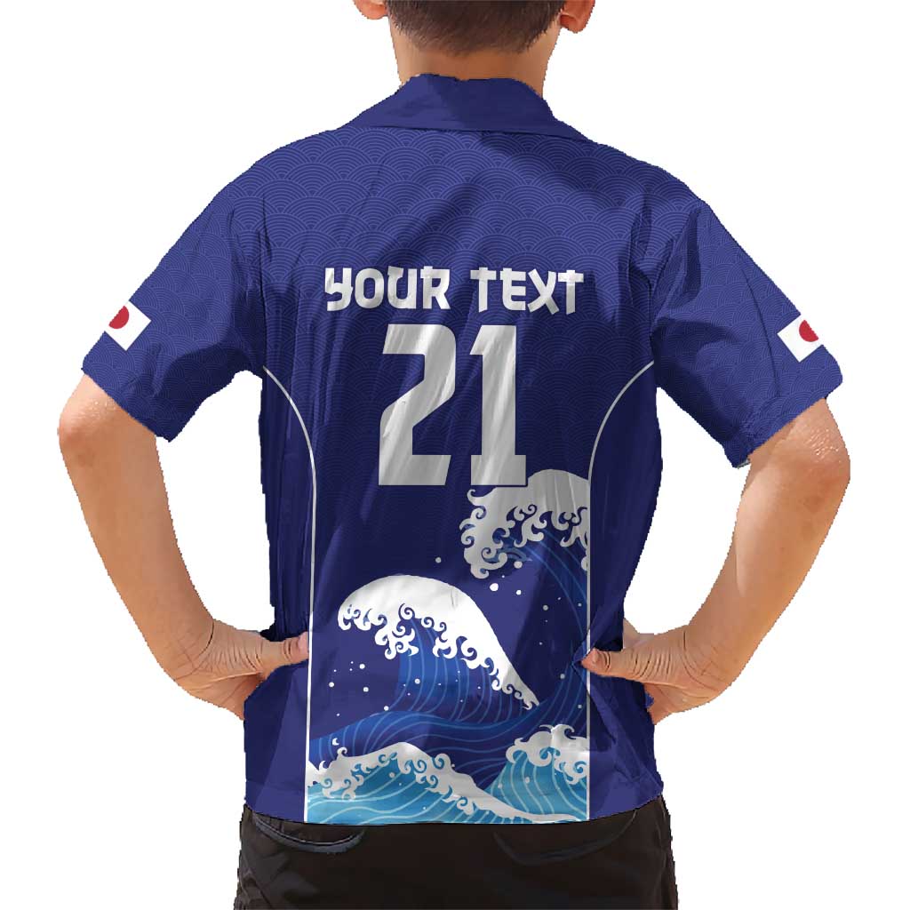 Japan Pacific Rugby Custom Hawaiian Shirt Go Sakura Japanese Wave Pattern