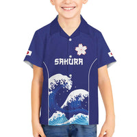 Japan Pacific Rugby Custom Kid Hawaiian Shirt Go Sakura Japanese Wave Pattern
