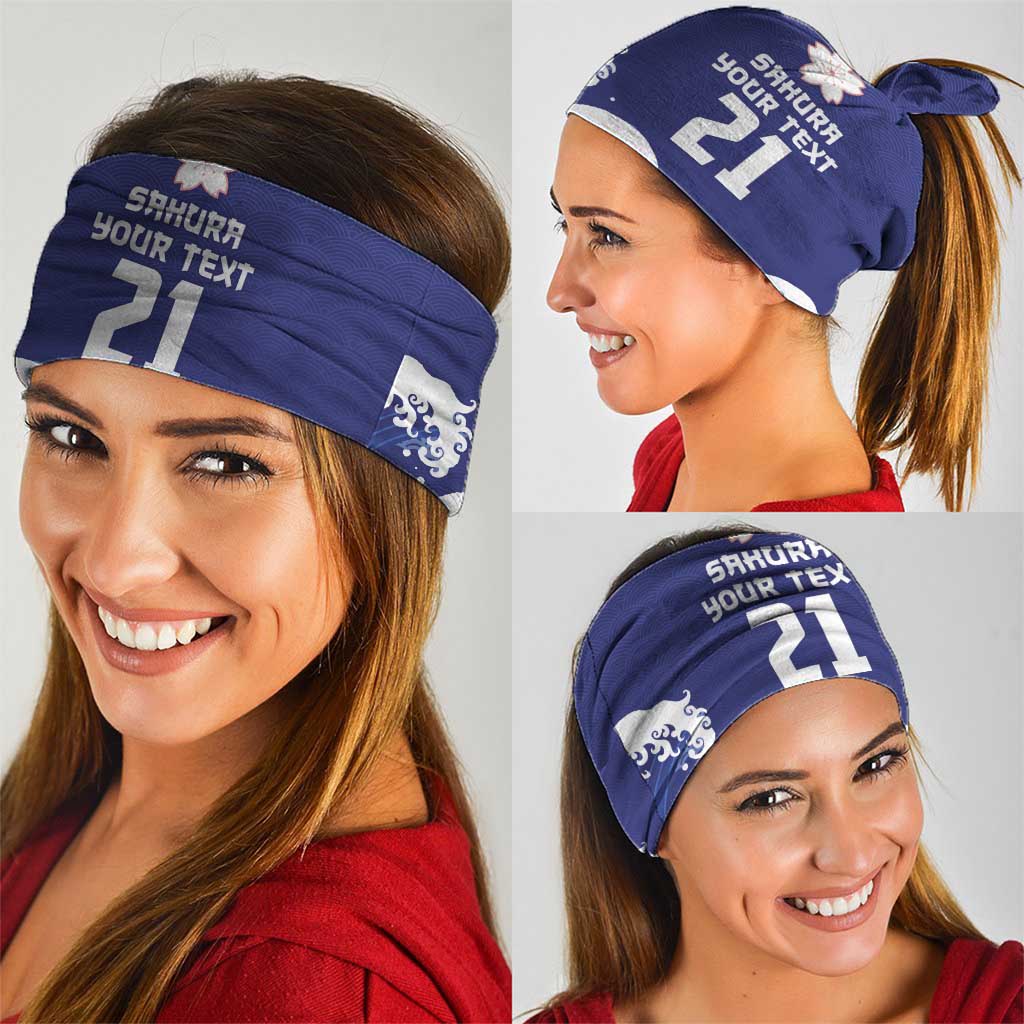 Japan Pacific Rugby Custom Neck Gaiter Go Sakura Japanese Wave Pattern - Polynesian Pride