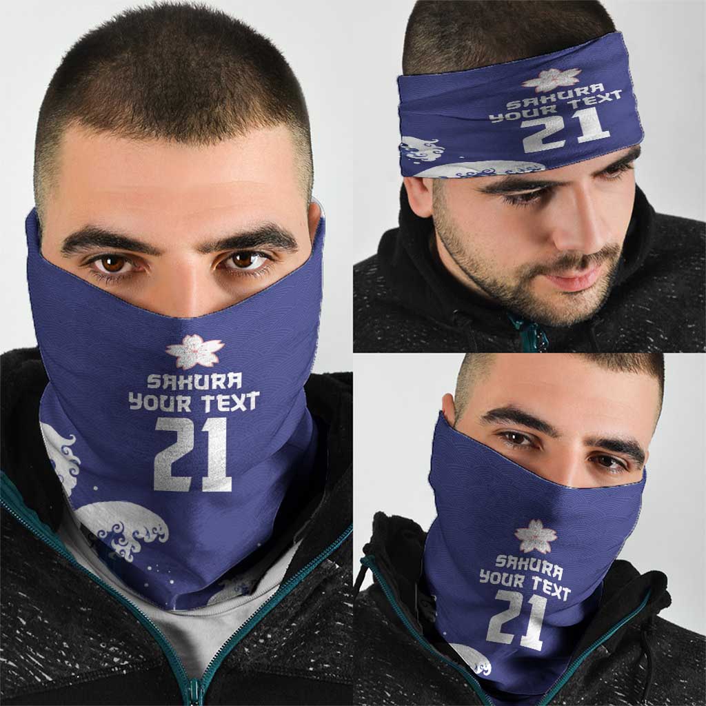 Japan Pacific Rugby Custom Neck Gaiter Go Sakura Japanese Wave Pattern - Polynesian Pride