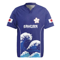 Japan Pacific Rugby Custom Rugby Jersey Go Sakura Japanese Wave Pattern