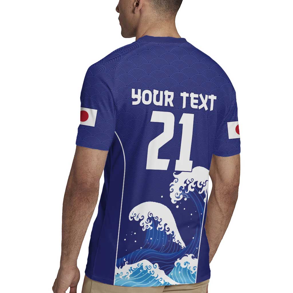 Japan Pacific Rugby Custom Rugby Jersey Go Sakura Japanese Wave Pattern