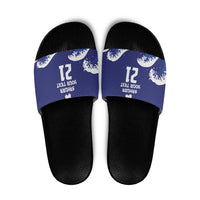 Japan Pacific Rugby Custom Slide Sandals Go Sakura Japanese Wave Pattern - Polynesian Pride