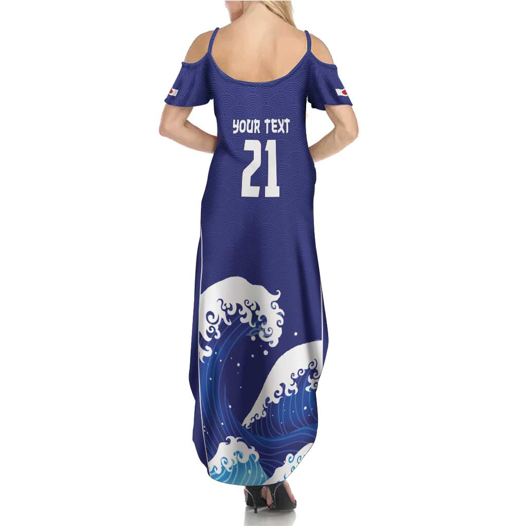 Japan Pacific Rugby Custom Summer Maxi Dress Go Sakura Japanese Wave Pattern LT9 - Polynesian Pride
