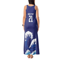 Japan Pacific Rugby Custom Tank Maxi Dress Go Sakura Japanese Wave Pattern LT9 - Polynesian Pride
