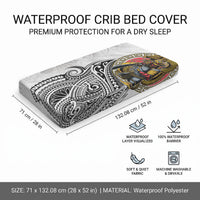 Japanese Samurai Warrior Baby Bed Cover White Polynesian Tattoo Style LT9 - Polynesian Pride