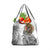 Japanese Samurai Warrior Grocery Bag White Polynesian Tattoo Style