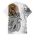 Japanese Samurai Warrior Hawaiian Shirt White Polynesian Tattoo Style