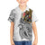 Japanese Samurai Warrior Hawaiian Shirt White Polynesian Tattoo Style