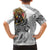 Japanese Samurai Warrior Hawaiian Shirt White Polynesian Tattoo Style