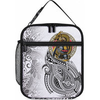 Japanese Samurai Warrior Lunch Bag White Polynesian Tattoo Style LT9 10.2 × 8.3 × 4.3 inch White - Polynesian Pride
