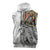 Japanese Samurai Warrior Sleeveless Zip Hoodie White Polynesian Tattoo Style - Polynesian Pride