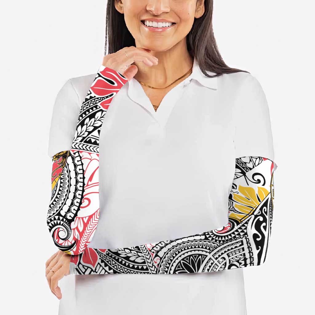 Japanese Samurai Warrior Arm Sleeves Colorful Polynesian Tattoo Style - Polynesian Pride