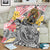 Japanese Samurai Warrior Blanket Colorful Polynesian Tattoo Style