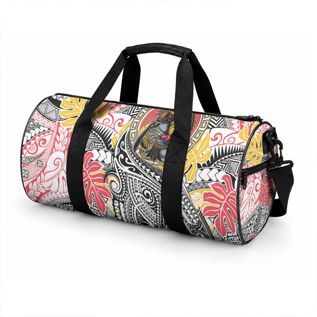 Japanese Samurai Warrior Duffle Bag Colorful Polynesian Tattoo Style LT9 - Polynesian Pride