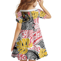 Japanese Samurai Warrior Family Matching Short Sleeve Bodycon Dress and Hawaiian Shirt Colorful Polynesian Tattoo Style LT9 - Polynesian Pride