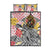 Japanese Samurai Warrior Quilt Bed Set Colorful Polynesian Tattoo Style