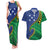 Solomon Islands Independence Day 1978 Personalised Couples Matching Tank Maxi Dress and Hawaiian Shirt Polynesian Pattern with Flag Style