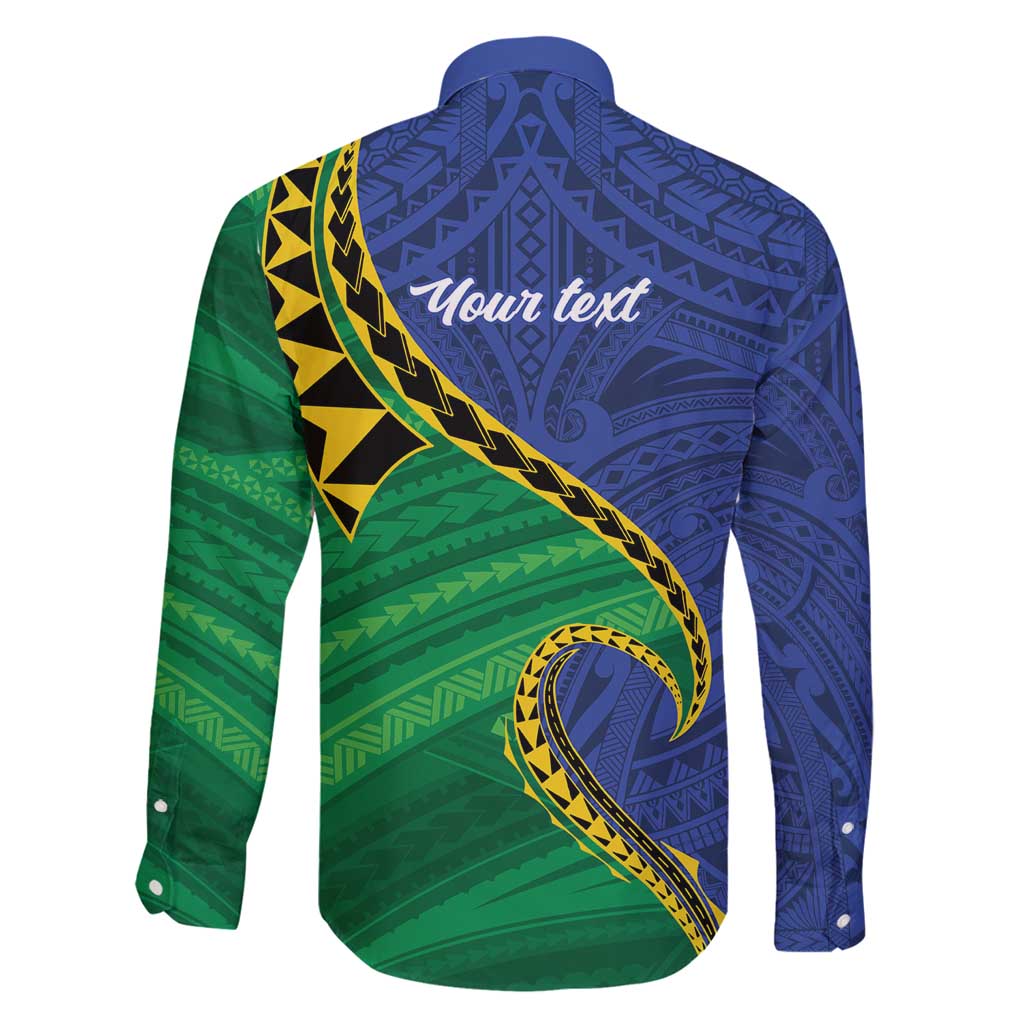 Solomon Islands Independence Day 1978 Personalised Family Matching Off Shoulder Maxi Dress and Hawaiian Shirt Polynesian Pattern with Flag Style